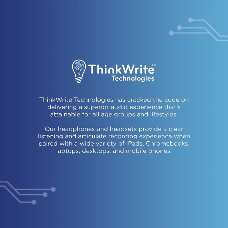  [AUSTRALIA] - ThinkWrite Technologies Ultra Durable Pro, TW210 (2nd Gen) | Premium Over-Ear Headset with Noise Reducing Microphone (3.5mm Jack) 3.5mm Jack