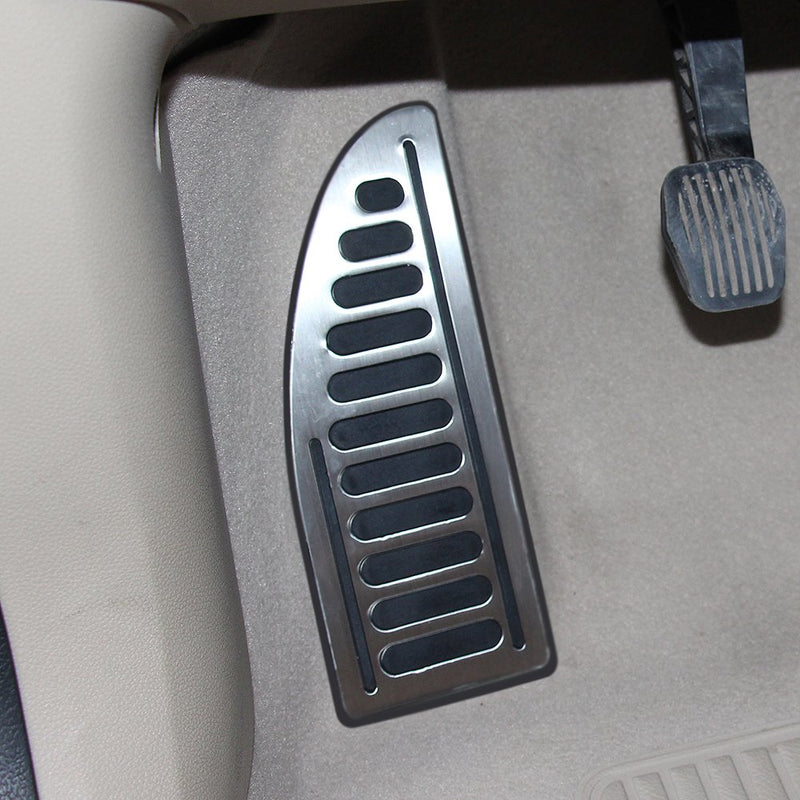  [AUSTRALIA] - VCiiC Stainless Steel Non-Slip Rubber Footrest Foot Rest Pedal Cover Pad with Adhesive for Ford Focus ST Fiesta Mondeo Fusion Kuga Escape Mustang SMAX