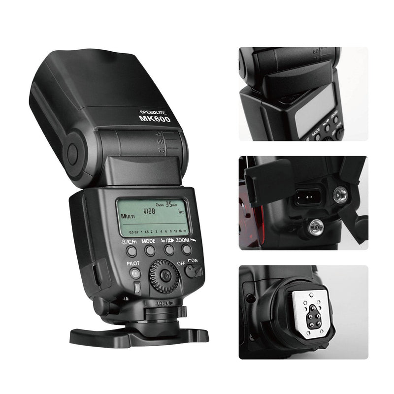  [AUSTRALIA] - Meike MK600 High Speed Sync TTL Speedlight Camera Flash Compatible with DSLR Cameras 1300D 70D 6D 5DII 5DIII 7D 60D 550D 600D 650D 800D 4000D,etc