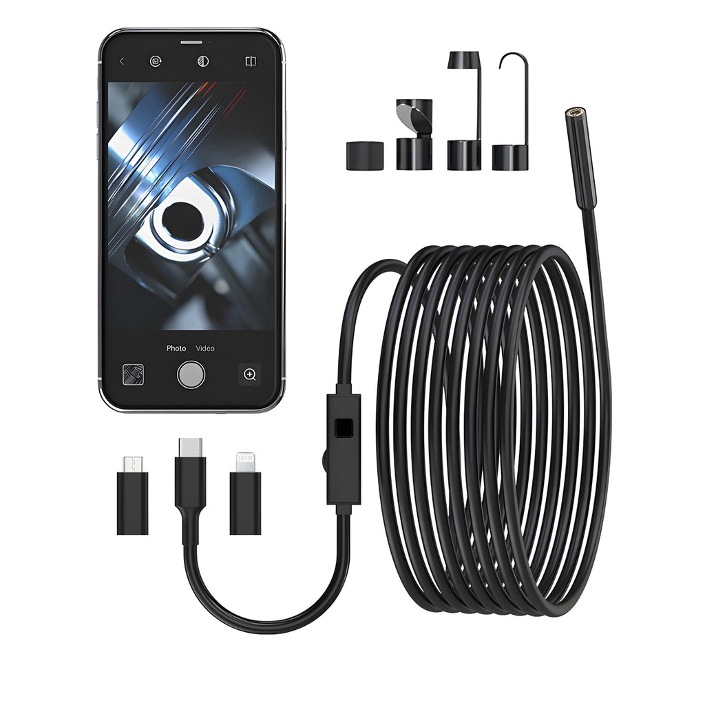  [AUSTRALIA] - 1920 HD endoscope camera with light - waterproof IP67, 8 LEDs, 5m cable for Android & iOS tablet, iPhone, iPad, Samsung