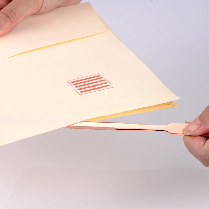  [AUSTRALIA] - 2 Pack Letter Openers Envelope Opener Stainless Steel Hand Letter Envelope Knife Lightweight Envelope Slitter (Rose Gold)