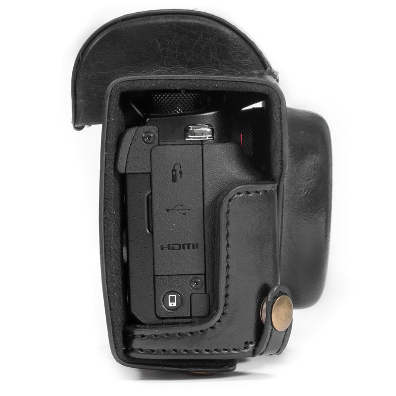  [AUSTRALIA] - MegaGear Ever Ready Camera Case, Bag for Canon PowerShot G5 X G5X Digital Camera (Black, PU Leather) (MG688) Leder Black