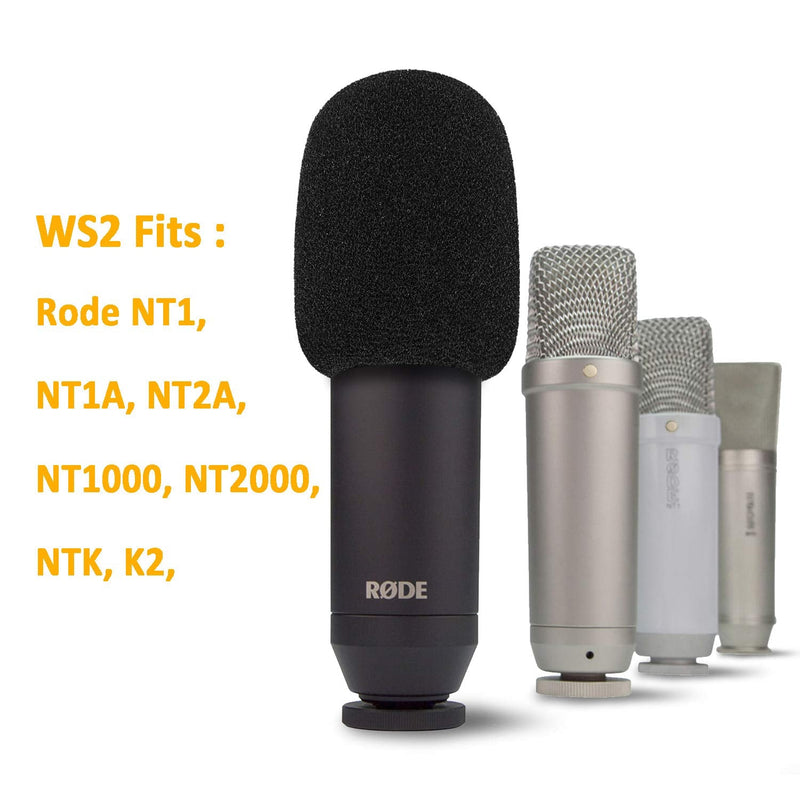  [AUSTRALIA] - WS2 Microphone Pop Filter/Windscreen Compatible with Rode NT1-A, Procaster, podcaster, NT2-A,K2, NT1000, NT2000and Broadcaster Microphones by SUNMON