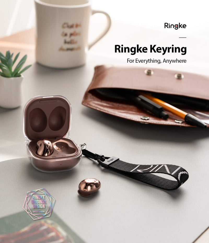  [AUSTRALIA] - Ringke Key Ring Strap Compatible with Earbuds, Keys, Cameras & ID QuikCatch Keyring Lanyard - Lettering Black