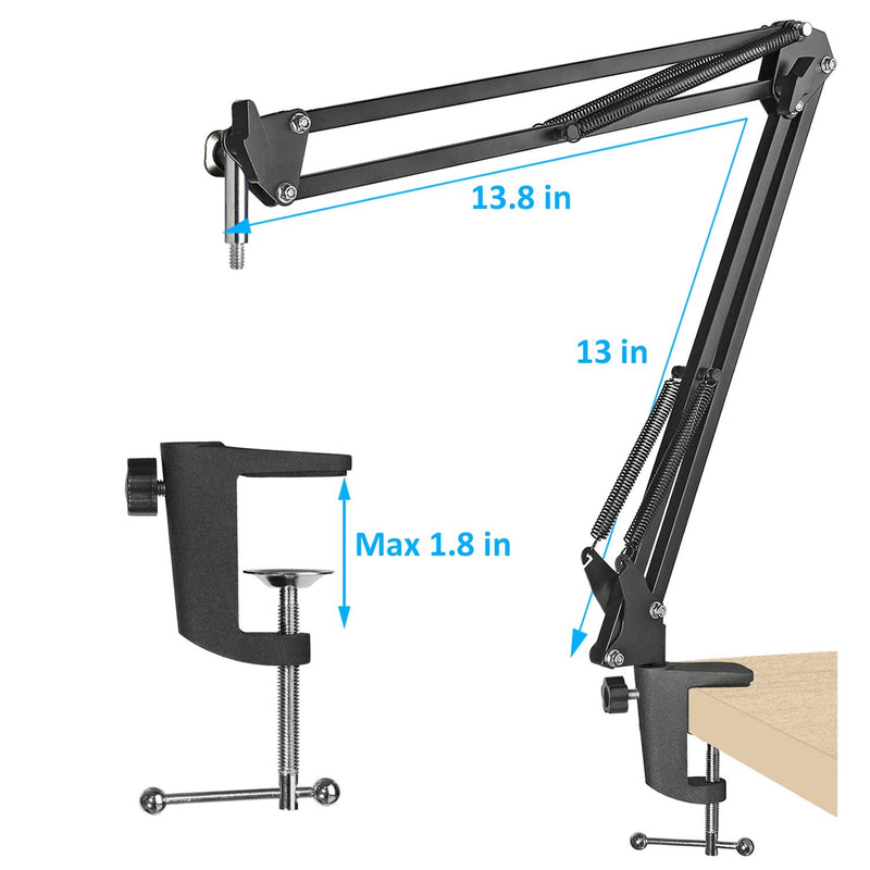  [AUSTRALIA] - MV7 Boom Arm Mic Stand with Pop Filter, Adjustable Suspension Boom Scissor Arm Stand with Pop Filter Compatible with Shure MV7 and SM7B Microphone by SUNMON