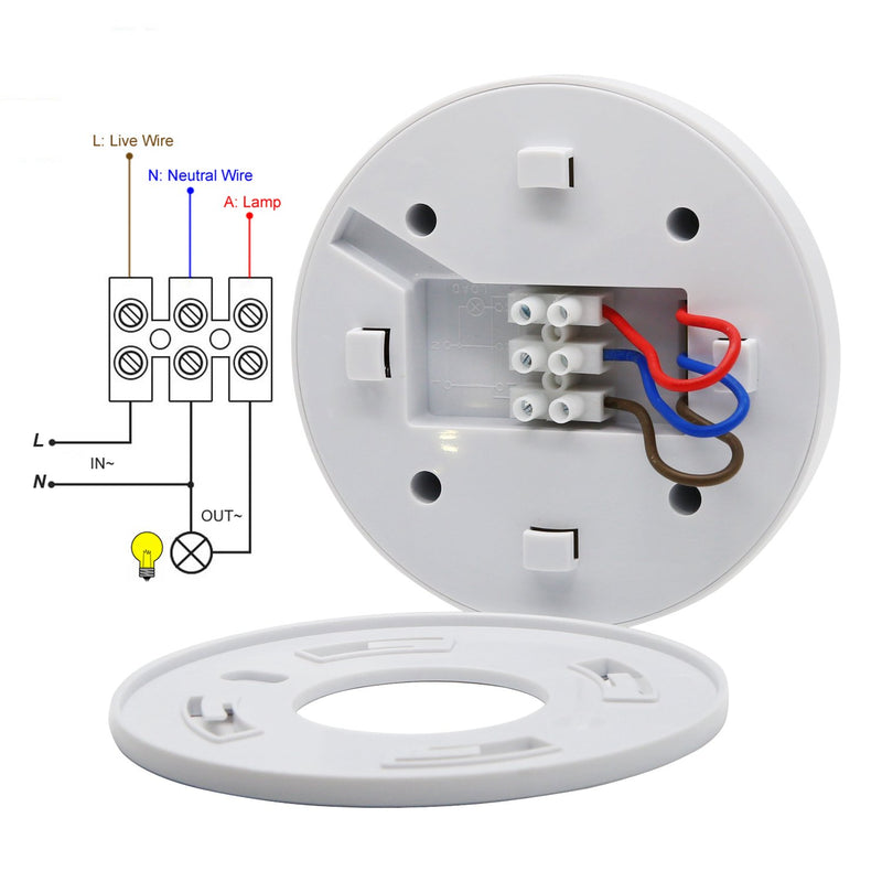  [AUSTRALIA] - Sensky 360 Degree Ceiling Mount Occupancy Sensor, 110-240V PIR Motion Sensor Switch, High Sensitive Movement Detector Light Switch, Neutral Required(Max Detection Distance: 6 m)