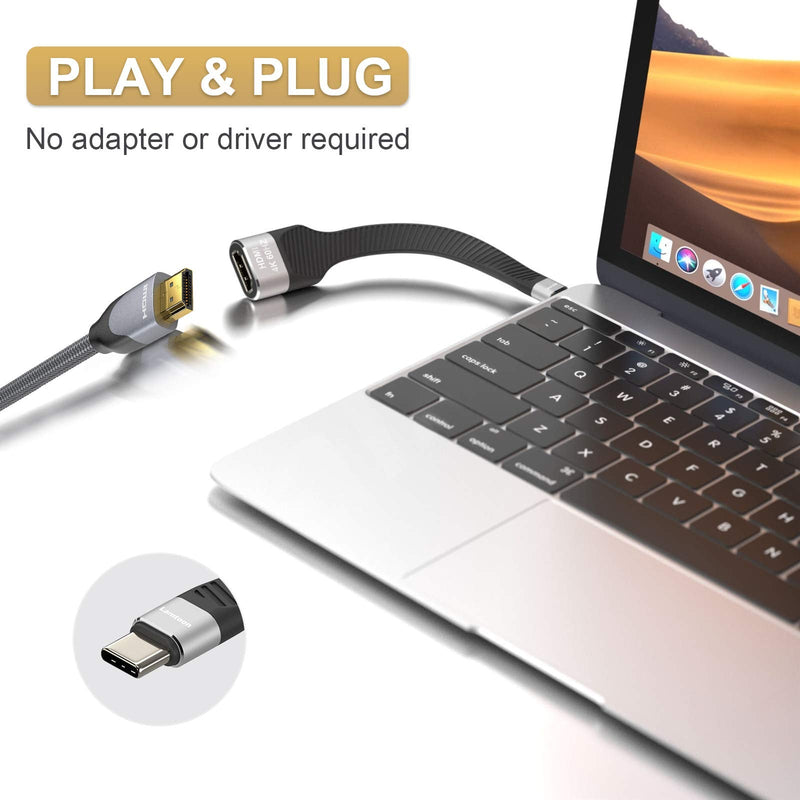  [AUSTRALIA] - USB C to HDMI Adapter 4K@60Hz, LamToon Thunderbolt 3 Type C to HDMI Adapter FPC Flat Design Compatible with MacBook Pro 2019/2018, MacBook Air, iPad Pro 2020, Samsung Galaxy S20/S10
