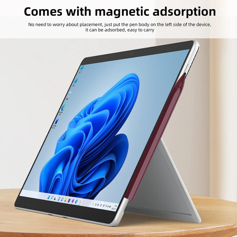  [AUSTRALIA] - Surface Pen Official Stylus for Microsoft Surface Pro8/X/7/6/5/4/3 Surface Go 3/2/1 Surface 3/Laptop/Studio/Book 4/3/2/1 with 4096 Tilt Pressure, Palm Rejection, Magnetic Attachment, Rechargeable, Red Hexagonal Design/4096/Magnetic Pen