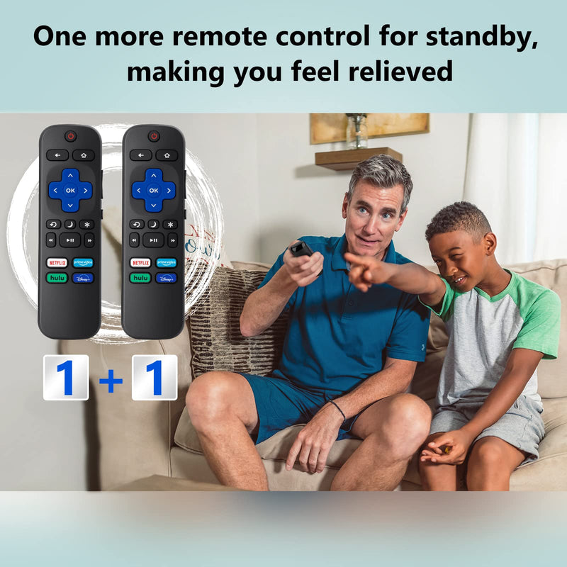  [AUSTRALIA] - 【Pack of 2】 Replacement Remote Control Compatible for Roku TV,for TCL Roku/for Hisense Roku/for Onn Roku(Not for Roku Stick,Box and Players)