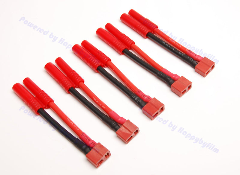  [AUSTRALIA] - Lot(5) T-Plug Female to 4MM 4.0MM Bullet Connector Adapter Wire 12awg for RCFPV Drone HXT ESC