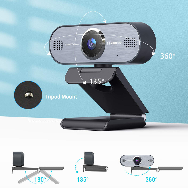  [AUSTRALIA] - 1080P 60FPS Webcam,HD USB Web Camera Streaming Webcam,Built-in Dual Noise Reduction Mics,Autofocus Webcam for Widescreen Video Calling and Recording
