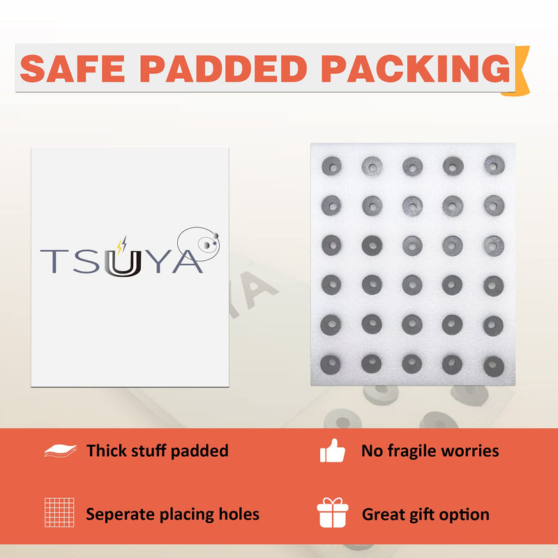  [AUSTRALIA] - TSUYA Ferrite Ring Magnets for Crafts, Round Magnets with Hole Bulk 40 Pcs, 0.83 Inch (21mm) Circle Magnets with Hole in Center for experimenting, Science Projects, Around The Office