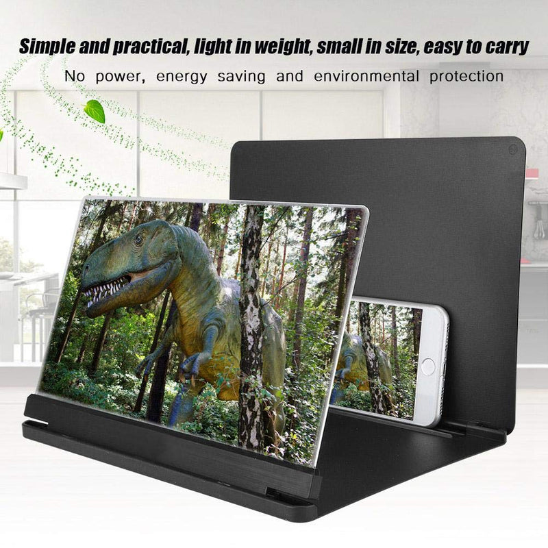  [AUSTRALIA] - Universal Mobile Phone Screen Magnifier,Portable 12 inches 4~6 Times Zooming Folding Phone Holder Stand Bracket Optical Magnification Cellphone Magnifier for Movies,Videos