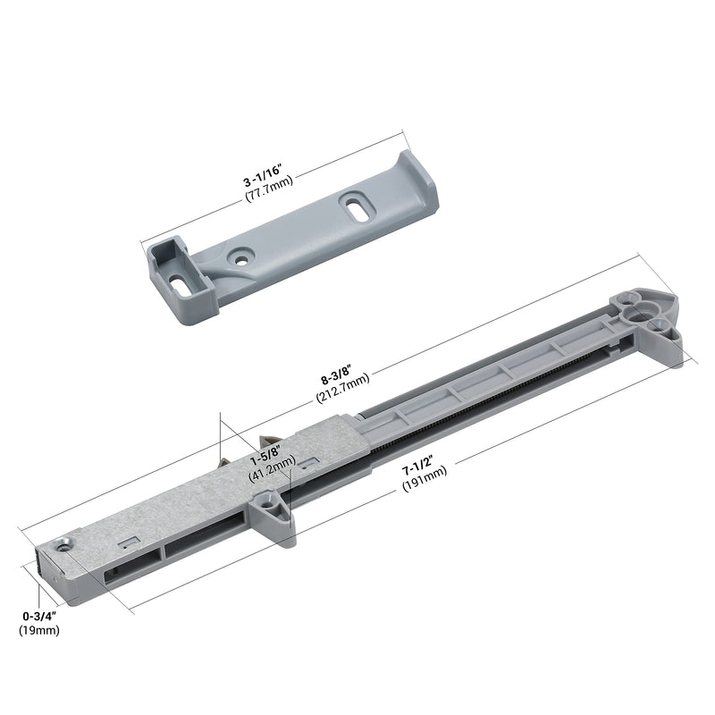  [AUSTRALIA] - 2-Pack Rok Hardware Soft Close for Wood Drawers/Soft Close Drawer Adapter/Add-On/Retrofit (Gray) Gray