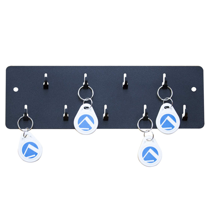 Industrial Key Rack, Powder Coated Steel, 9 Hooks, Keeps Keys, Time Clock Badges and Other Items Organized and Easily Accessible, Black - LeoForward Australia