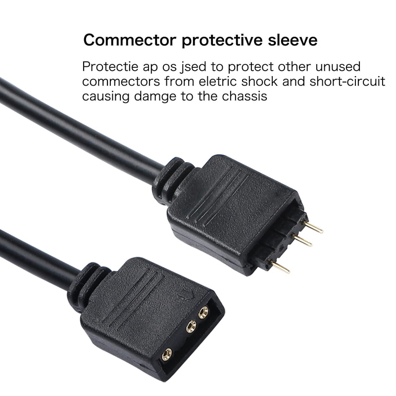  [AUSTRALIA] - YACSEJAO ARGB Splitter Cable 5V 3Pin Addressable RGB 1 to 4 Splitter Cable with Male Pins for Computer Chassis, CPU Cooler and 5V ARGB Fan