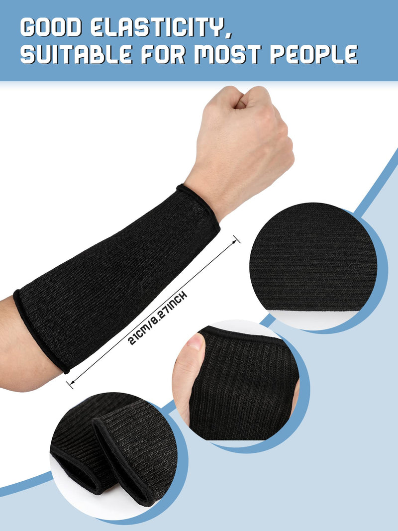  [AUSTRALIA] - 4 Pairs Cut Resistant Sleeve Level 5 Protection Sleeve Arm Protective Sleeves for Men Women Anti Abrasion Anti Scratches Black ,Grey