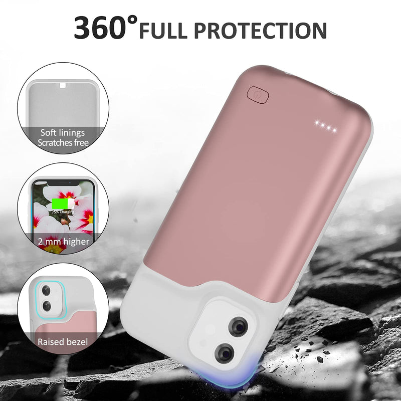  [AUSTRALIA] - Gladgogo Battery Case for iPhone 12 Mini Rechargeable Battery Charging case (6000mAh) Portable Charger Cover Extended Battery Protective Charger case for iPhone 12 Mini (5.4 inch) - Pink