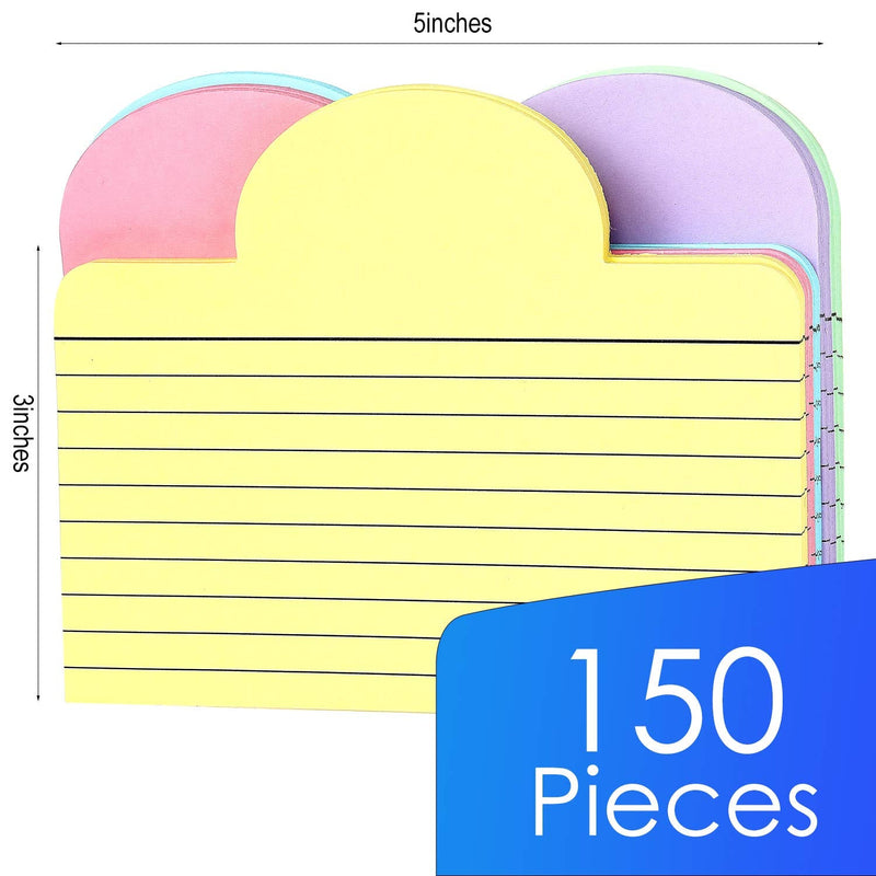  [AUSTRALIA] - Tabbed Index Cards with Assorted Colors 3 x 5 Inch Index Cards with Blank Tabs for Office School Supplies, 30 Pages Per Pack (5 Packs)