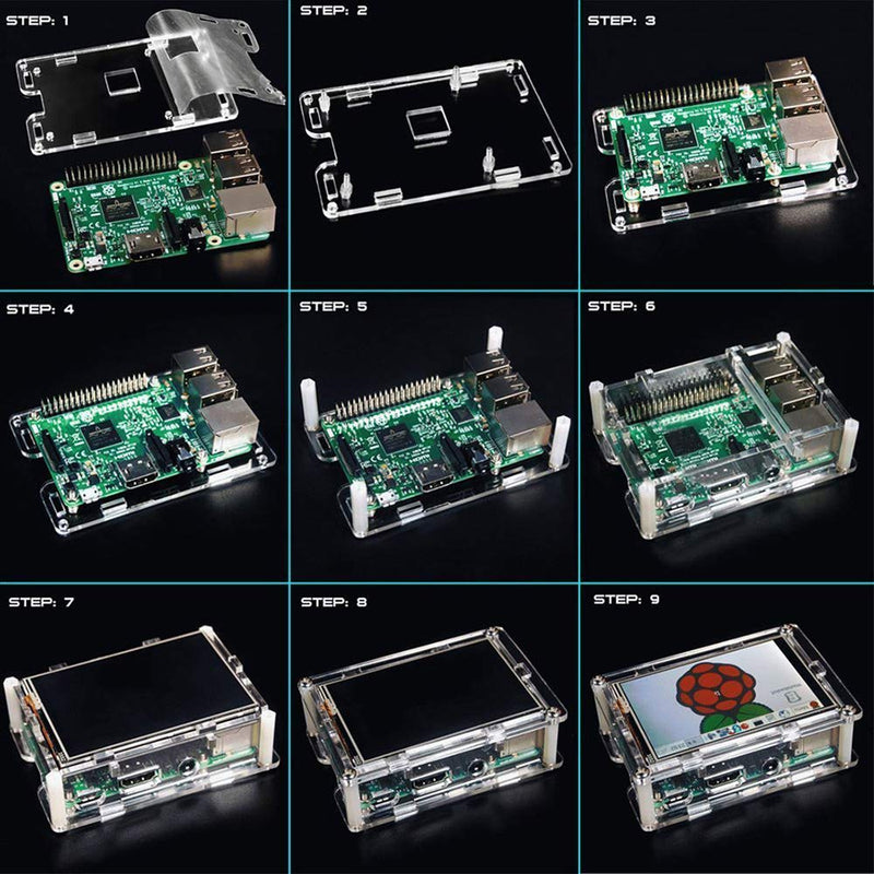  [AUSTRALIA] - Dorhea for Raspberry Pi 3 b+ Display 3.5 inch TFT LCD Screen Kit, 3.5'' 480x320 Resolution TFT Touch Screen Moudle with Protective Case Touch Pen Heatsinks for Raspberry Pi 3 B+,Pi 3 B, Pi 2, Pi Zero 3.5 inch Display