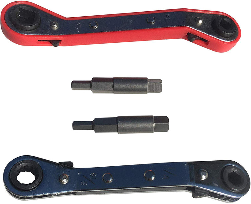  [AUSTRALIA] - Refrigeration Tool Set - Service Wrench - 5/16 x 1/4 Ratchet Box End - Air Conditioning Valve Hex Tool (2)