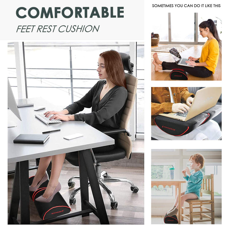 Foot Rest, Under Desk Footrest, Koostone Desk Footrest for Office and Home Working, Foot Stool with Non-Slip Bottom, Washable Mesh Cover, 5.5 Inches Tall, Two-Part Combination - LeoForward Australia