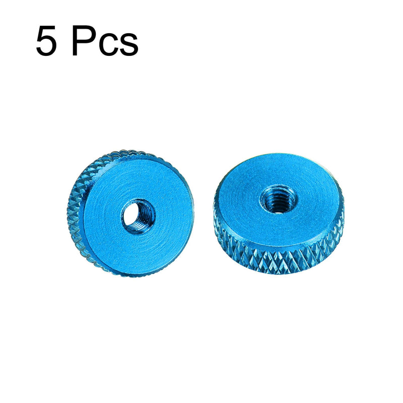  [AUSTRALIA] - uxcell Flat Knurled Nut - M3 x 12mm x 4mm Thumb Nuts Lock Adjusting Nuts Aluminum Alloy Blue 5Pcs