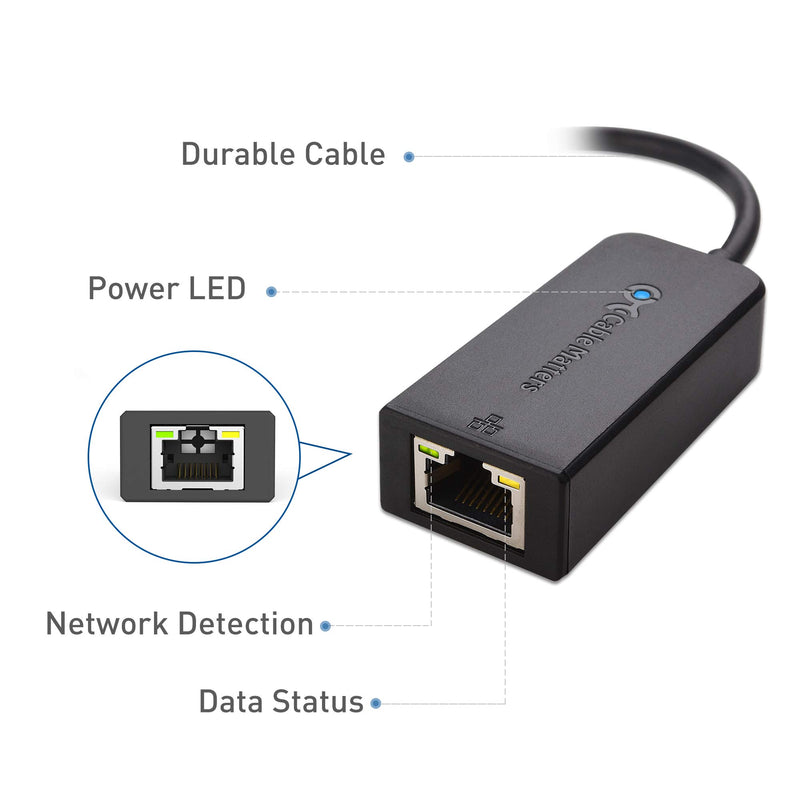 Cable Matters USB to Ethernet Adapter (USB 3.0 to Ethernet) Supporting 10/100/1000 Mbps Ethernet Network in Black - LeoForward Australia