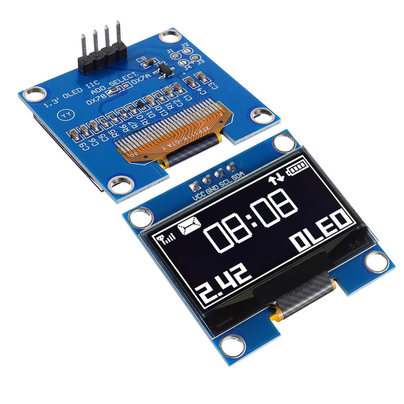  [AUSTRALIA] - HUAREW 1.3in OLED Display Module 4-pin IIC I2C Interface SH1106 Driver, 128 x 64 Pixel Screen Display Module with White Characters Compatible with Arduino and Raspberry Pi