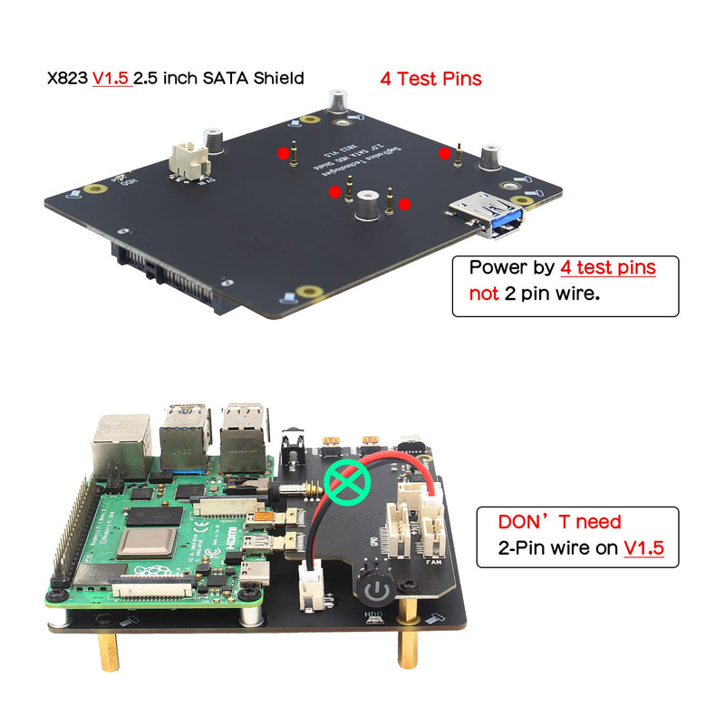  [AUSTRALIA] - Geekworm NASPi V2.0 2.5 inch SATA HDD/SSD NAS Storage Kit with Safe Shutdown & Auto Power On Function for Raspberry Pi 4 Model B(Not Include Raspberry Pi 4)