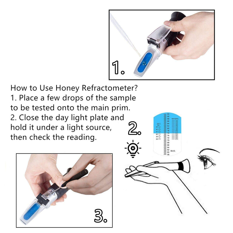 HunterBee honey maple syrup brix refractometer  /58-90 brix 10-33 moisture meter /homebrew sucrose brewing sugar aichose hydrometer/beekeeping  supply ATC - LeoForward Australia