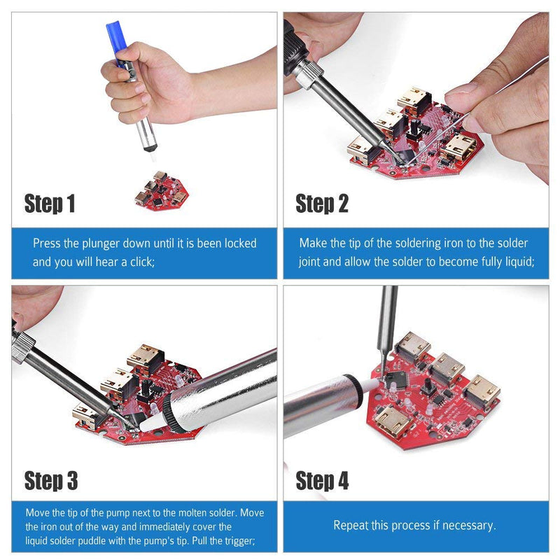  [AUSTRALIA] - LDK Full Set 60W Soldering Iron Kit, Adjustable Temperature with 5pcs Different Tips, Desoldering Pump, Stand, anti-static Tweezers, Solder Tube, Screwdriver, Cutter and Carry Bag for Repaired Usage 13-in-1