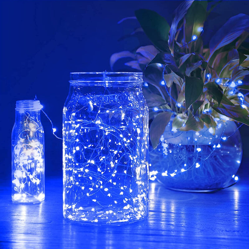  [AUSTRALIA] - Led Fairy Lights Battery Operated, Sanniu 1 Pack Mini Battery Powered Copper Wire Starry String Lights for Christmas, Parties, Wedding, Bedroom, Patio, Indoor, Home Decoration (5m/16ft Blue)