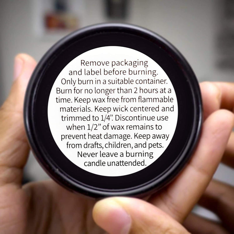 Candle Warning Stickers, 1.5" Round Label, 300 Labels, Black and White Text, Sticker Decal for Candle Jars, Tins and Votives - LeoForward Australia