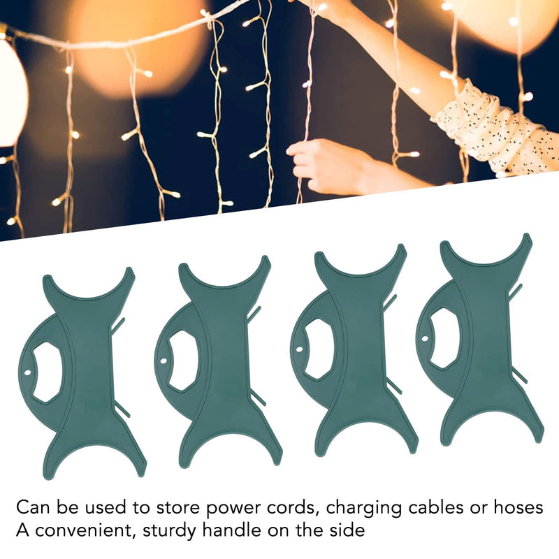  [AUSTRALIA] - 4Pcs Extension Cord Wrap Holder Length Handle Abs Storage Wire Light String Christmas Light Cord Storage Rack Winder Reel Dark Green for Material 30Cm Cable Poster Stand Extension Wire Hose Reel