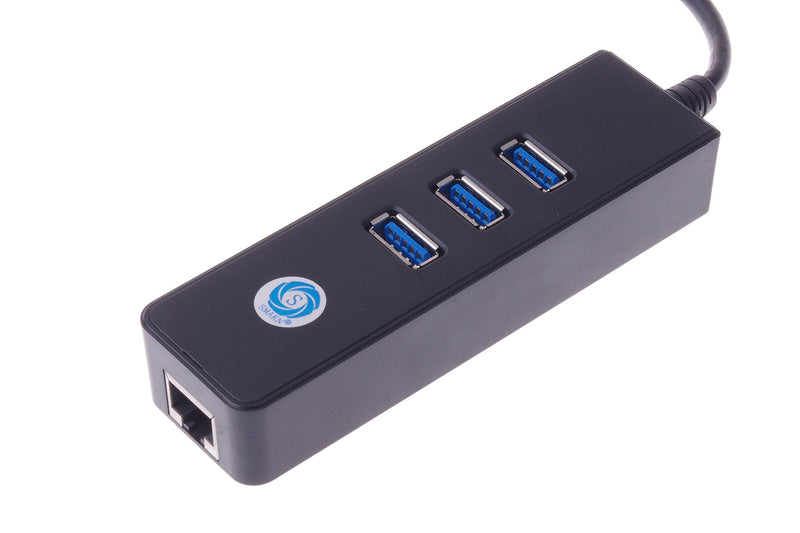  [AUSTRALIA] - SMAKN [3-Port USB 3.0 + 1-Port RJ45] 3 Ports USB 3.0 Hub with RJ45 10/100/1000 Gigabit Ethernet Converter LAN Wired Network Adapter for Laptops, Ultrabooks and Tablet PCs