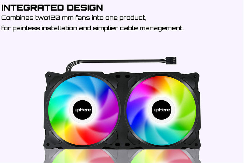  [AUSTRALIA] - upHere PF240CF 240mm Quiet Edition High Airflow Colorful LED Case Fan,Hydraulic Bearing,Cable Management and PWM Control Fan PF240CF4-Dynamic Rainbow LED PWM