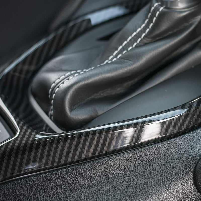  [AUSTRALIA] - CheroCar Gears Shift Panel Trim Cover Dash Board Carbon Fiber Grain Frame Decor Sticker For Chevrolet Camaro 2017+ Interior Decoration Accessories,1PC Carbon Fiber 1