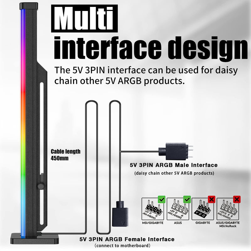  [AUSTRALIA] - upHere RGB GPU Support Bracket 5V 3-Pin ARGB GPU Holder Graphics Card Video Card Holder,Video Card Sag Holder/Holster Bracket GH04BKARGB