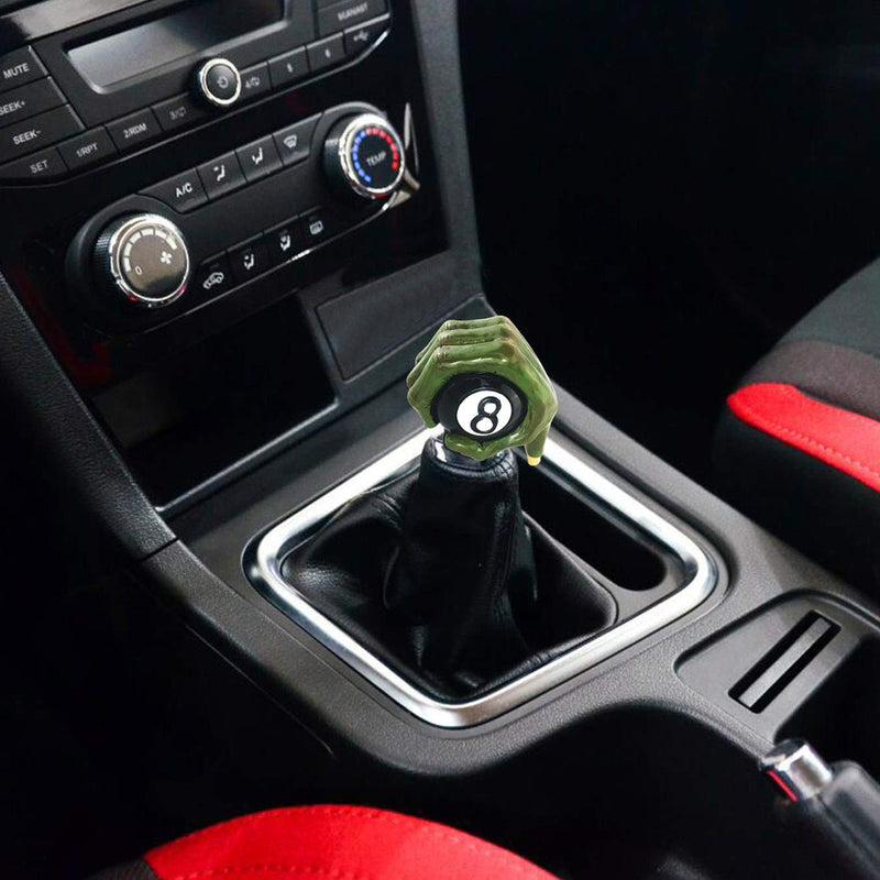  [AUSTRALIA] - Arenbel 8 Ball Shifter Knob with Green Hand Replacement Shifting Shift Head Gear Lever Knobs fit Most MT at Cars Green(Black)