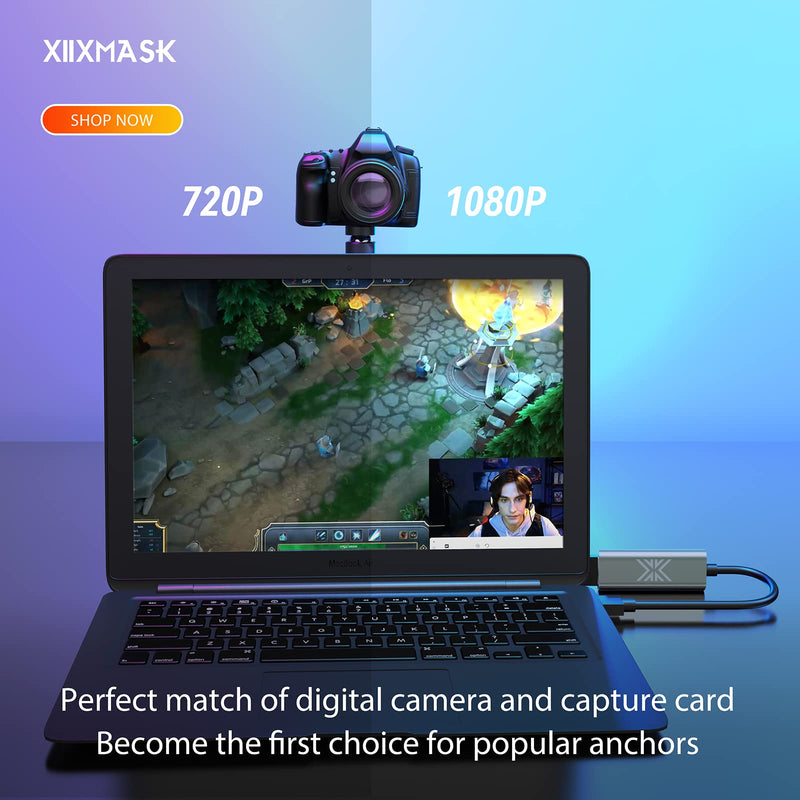  [AUSTRALIA] - XIIXMASK Video Capture Card,HD Capture Card,Audio Video Capture Device,HDMI to USB Audio Video Recording in 1080P@30Hz, for Teaching,Broadcasting,Gaming,Streaming,Video Conference