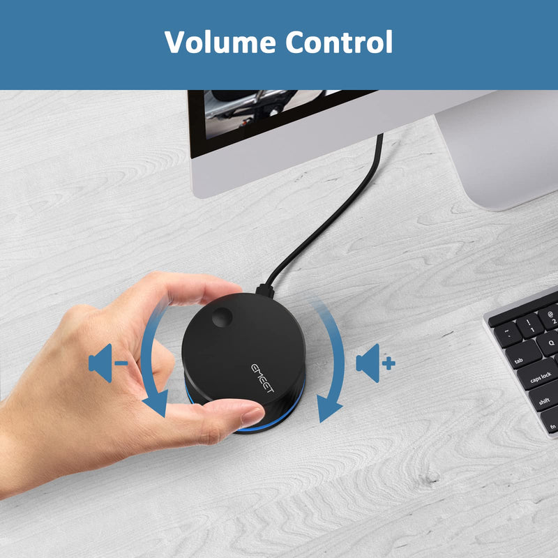  [AUSTRALIA] - USB Volume Control Knob - EMEET USB Multimedia Controller Knob with One-Click Mute Function and Music Switching, Customize Mute Button Mode, Multimedia Control Knob Supports Windows and Mac