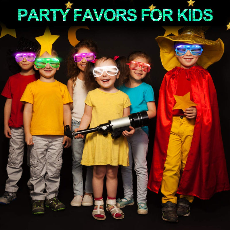TURNMEON 20 Pack LED Glasses,6 Color Light Up Glasses Shutter Shades Glow Sticks Glasses Led Party Sunglasses Adult Kids Glow in The Dark Halloween Party Supplies Favors Birthday Neon Party Glow Toys - LeoForward Australia