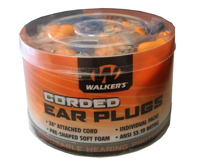  [AUSTRALIA] - Walker's Corded Foam Ear Plugs Noise Reduction Rating 25Db/50 PK