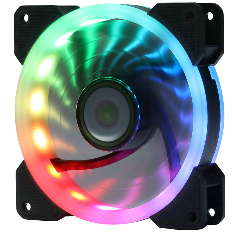 [AUSTRALIA] - DS Rainbow RGB LED 120mm Case Fan for PC Cases, CPU AIR Cooling (Single Rainbow Fan, 3pcs Fans Kit and 6pcs Fans kit Extension Accessories, cannt be Alone Used, A Series)