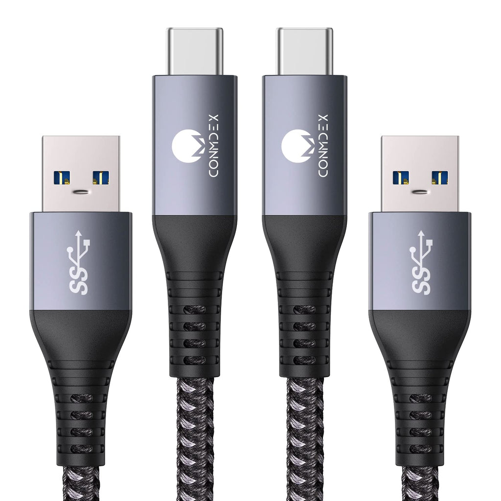  [AUSTRALIA] - [Upgrade] USB C Cable 10Gbps, CONMDEX (2-Pack) USB-C 3.1 Gen 2 USB-A Android Auto Cable, 3A Type C Charger Fast Charging Sync Data Transfer Cord for Samsung Galaxy S10/S9/S8 Note 9/8, LG V20, 3.3FT Grey 3.3ft+3.3ft