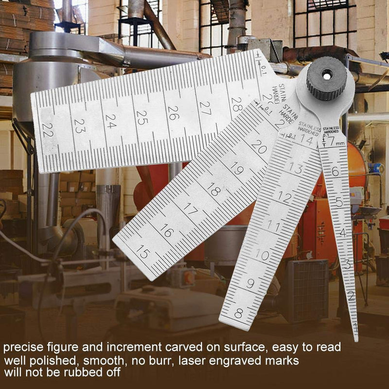  [AUSTRALIA] - 1 Set Stainless Steel Welding Taper Feeler Gauge Rulers Hole Inspection Tool High Precision