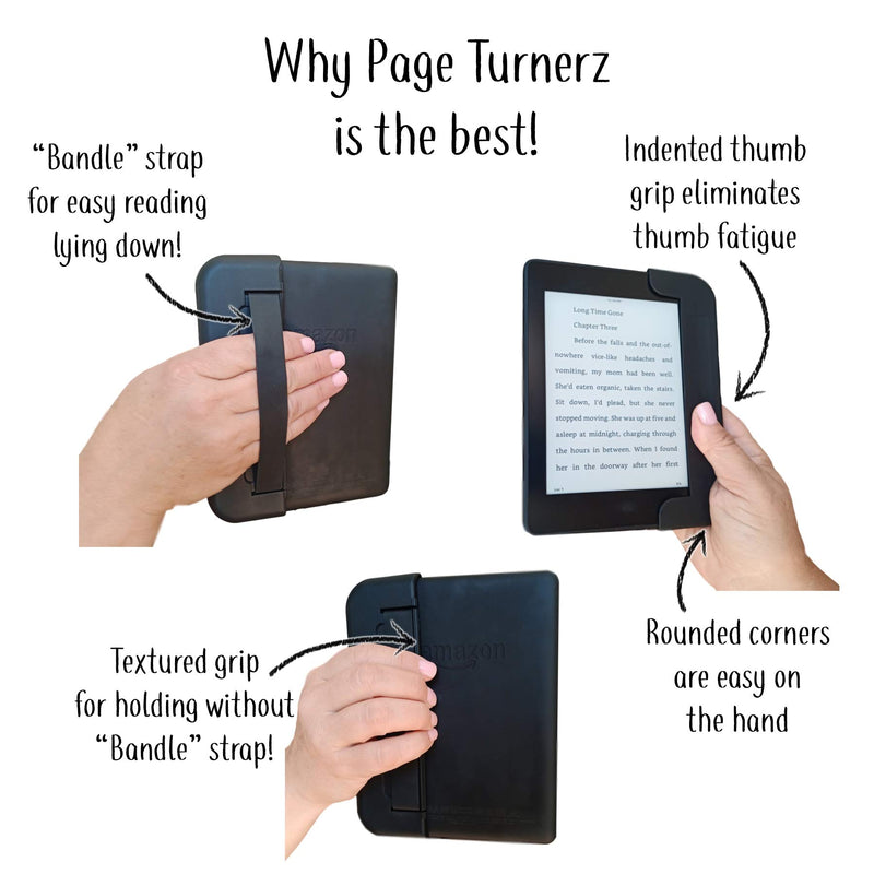  [AUSTRALIA] - PageTurnerz 5-in-1 Paperwhite Grip Case Cover for 10th Gen - Released 2018 - Read in Any Position. Award Winning Design. Fits Paperwhite 10th Gen Black