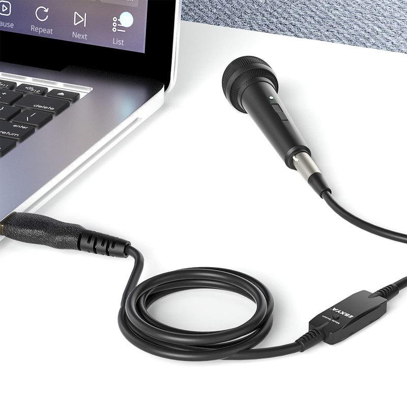  [AUSTRALIA] - Microphone to USB Cable, EBXYA USB to XLR Cable 10FT USB to Male XLR 3 Pin USB Mic Cord Studio Audio Cable Adapter for Microphones Recording