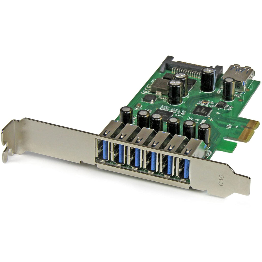  [AUSTRALIA] - StarTech.com 7 Port PCI Express USB 3.0 Card - Standard & Low-Profile - SATA Power - UASP Support - 1 Internal & 6 External USB 3.0 Ports (PEXUSB3S7)